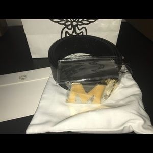Men’s Mcm Belt Black And Gold